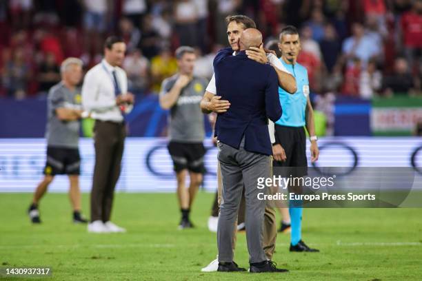 Julen Lopetegui, head coach of Sevilla FC, gestures during the UEFA Champions League, Group G, football match played between Sevilla FC and Borussia...