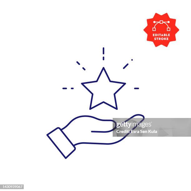 satisfaction line icon design with editable stroke - product testing stock illustrations