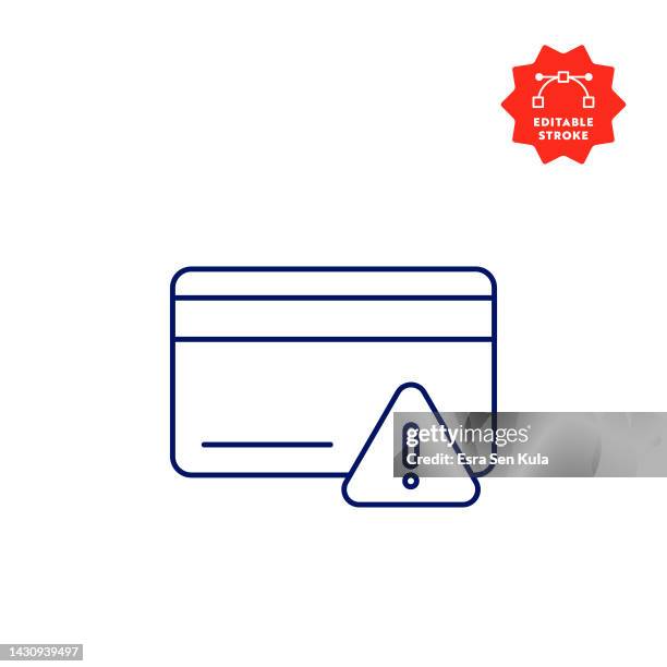 invalid credit card line icon design with editable stroke - obsolete icon stock illustrations