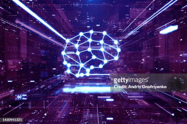 artificial intelligence brain - künstliche intelligenz stock-fotos und bilder