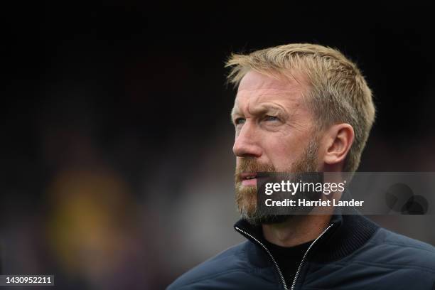 Graham Potter, Manager of Chelsea looks on prior to the Premier League match between Crystal Palace and Chelsea FC at Selhurst Park on October 01,...