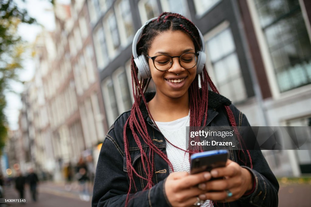 Portrait of multiracial female student in Amsterdam, Netherlands