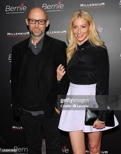 Moby and Julie Mintz arrive at 'Bernie' Premiere held at ArcLight Cinemas on April 18, 2012 in Hollywood, California.