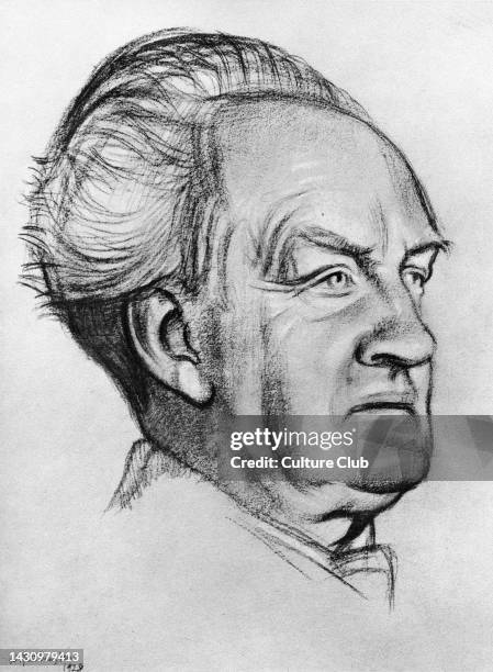 Gerhart Hauptmann 1928 -German playwright 15 November 1862-6 June 1946. After a drawing by William Rothenstein: 29 January 1872-14 February 1945....