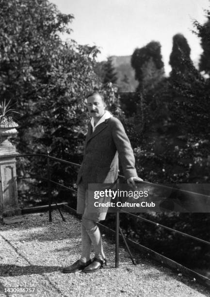 Hugo von Hofmannsthal. Austrian novelist, 1 February 1874-15 July 1929. Casual summer clothing, shorts, long sock, shoes.