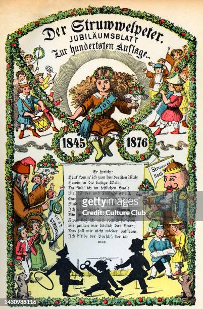 Der Struwwelpeter by Dr. Heinrich Hoffmann-100th edition anniversary page, 1876. Reprinted in 400 th edition, Published 1917. German children 's...