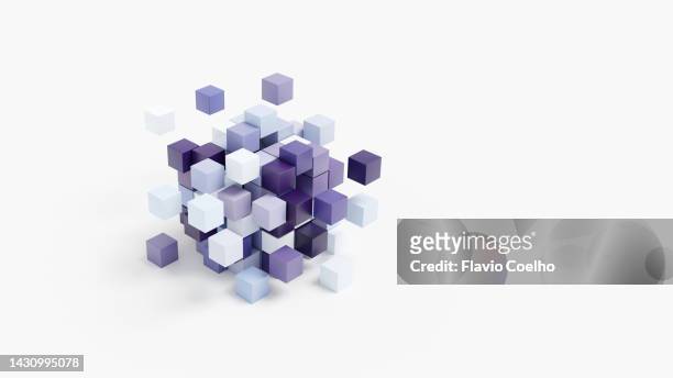 3d cubes illustration - cloud computing white background stock pictures, royalty-free photos & images