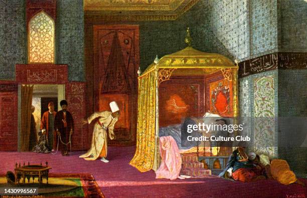 Drama in a harem, illustration after painting by Stanislaus Chlebowski