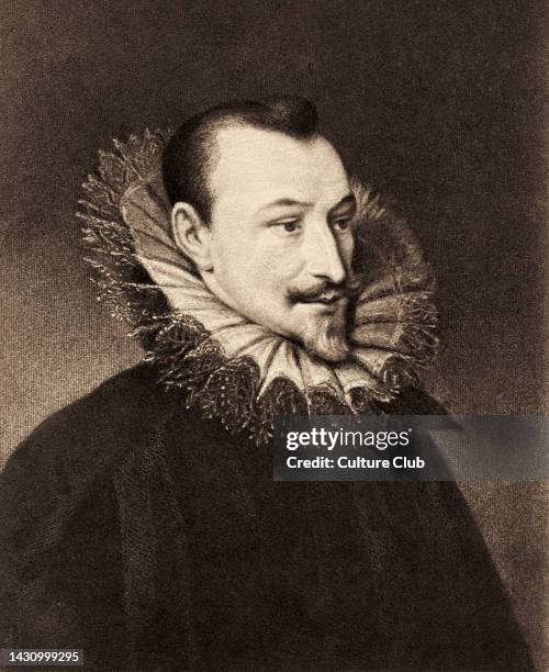Edmund Spenser. Portrait of the English poet. 1552-January 13 1599 From 'English Literature an Illustrated Record', Volume 2, Garnett&Gosse.