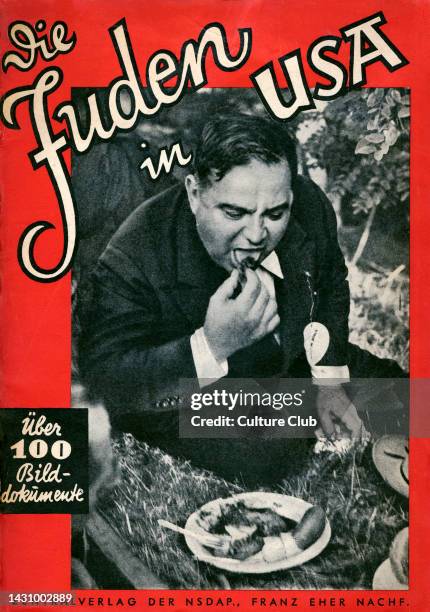 Die Juden in USA -cover of National Socialist propaganda booklet, showing Fiorello H. LaGuardia, Mayor of New York from 1934 to 1945 and outspoken...
