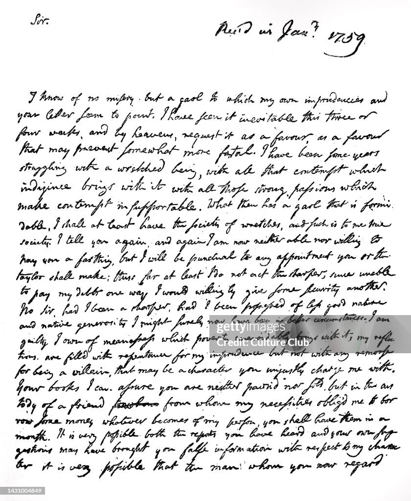 Oliver Goldsmith's letter