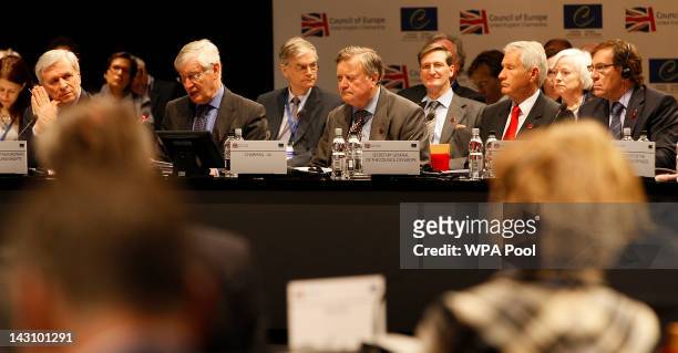 Justice Secretary Ken Clarke at the start of the Council of Europe Conference on April 19, 2012 in Brighton, England. Ministers and officials from...
