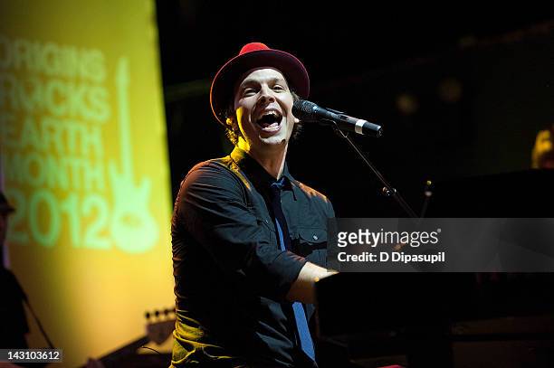 Gavin DeGraw performs on stage during the 3rd annual Origins Rocks Earth Month concert at Webster Hall on April 18, 2012 in New York City.