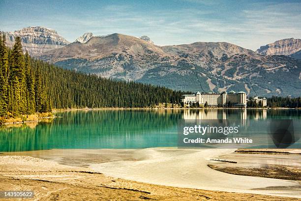 fairmont chateau - lake louise stock pictures, royalty-free photos & images
