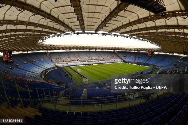 General view of the inside of the stadium prior to kick off of the UEFA Europa League group C match between AS Roma and Real Betis at Stadio Olimpico...