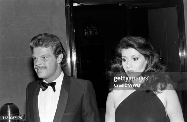 Egon von Furstenberg and Lynn Marshall attend a party at the Metropolitan Museum of Art in New York City on October 6, 1980.