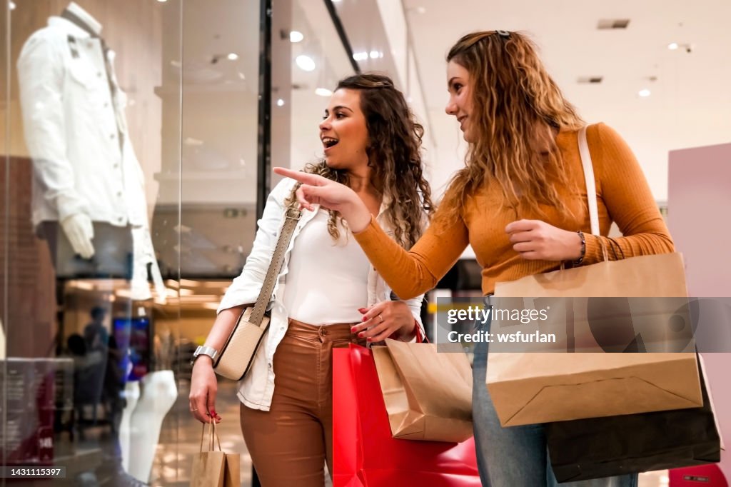 Two women making shopping.