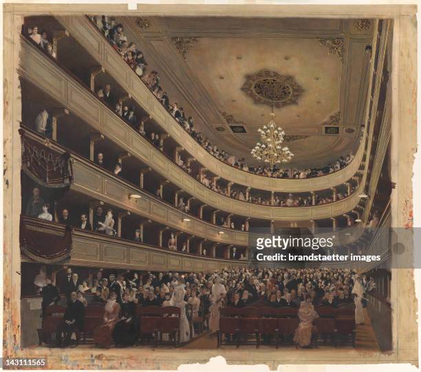 Auditorium of the old "Burgtheater" . 1888. Gouache. 91,2 cm x 103 cm