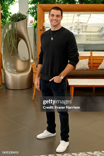 Noah Centineo attends the Warner Bros. "Black Adam" Photo Call at SLS Hotel, a Luxury Collection Hotel, Beverly Hills on October 06, 2022 in Los...