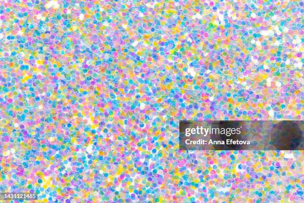 festive holographic glittering background. new year and christmas celebration concept. bright backdrop for your design with copy space. it's also can be perfect background for birthday and carnival - carnival celebration event imagens e fotografias de stock