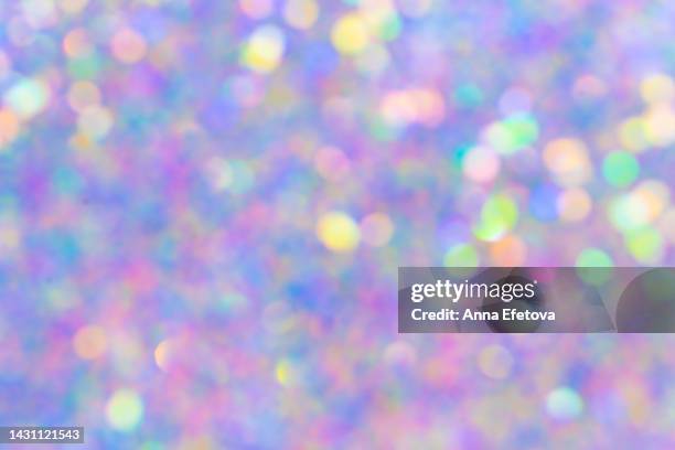 festive defocused holographic glittering background. new year and christmas celebration concept. bright backdrop for your design with copy space. it's also can be perfect background for birthday and carnival - pastel confetti stock pictures, royalty-free photos & images