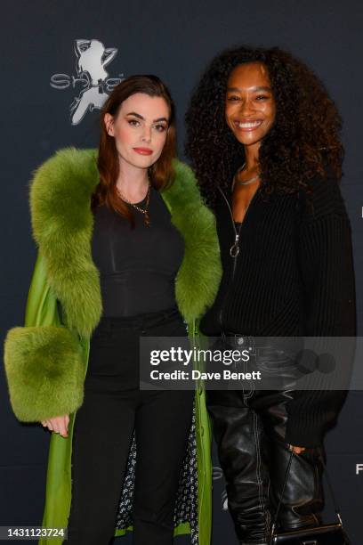 Charli Howard and Cheyenne Maya-Carty aka Chey Maya attend as Flannels London & Shygirl celebrate her debut album 'NYMPH' with a party on October 6,...