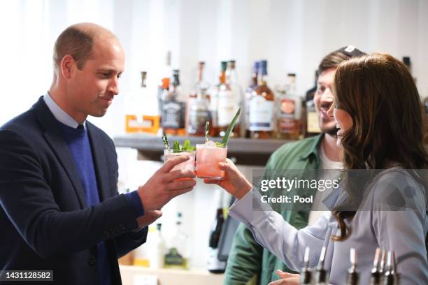 Prince William, Prince of Wales and Catherine, Princess of Wales visits the Trademarket outdoor market, as part of the royal visit to Northern...