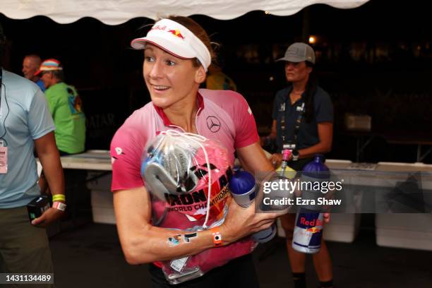 Daniela Ryf of Switzerland prepares to compete during the Ironman World Championships on October 06, 2022 in Kailua Kona, Hawaii.