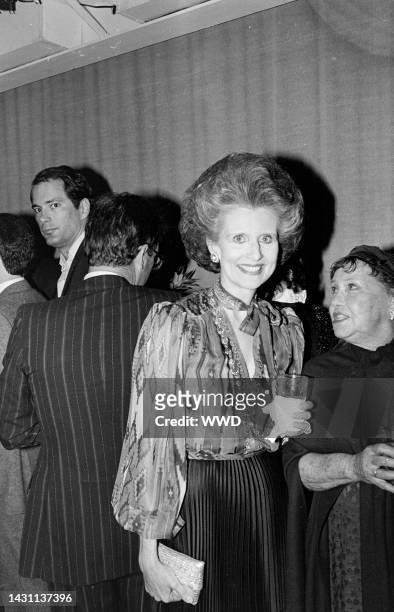 Judy Peabody attends a party, ceelbrating the opening of the Twyla Tharp/David Byrne Broadway show "The Catherine Wheel," at Studio 54 in New York...