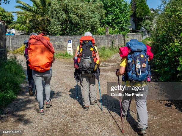 The last 100km of the Camino de Santiago is getting busier and busier with hundreds of pilgrims walking it each day. In Sarria, on June 1st, 2023.