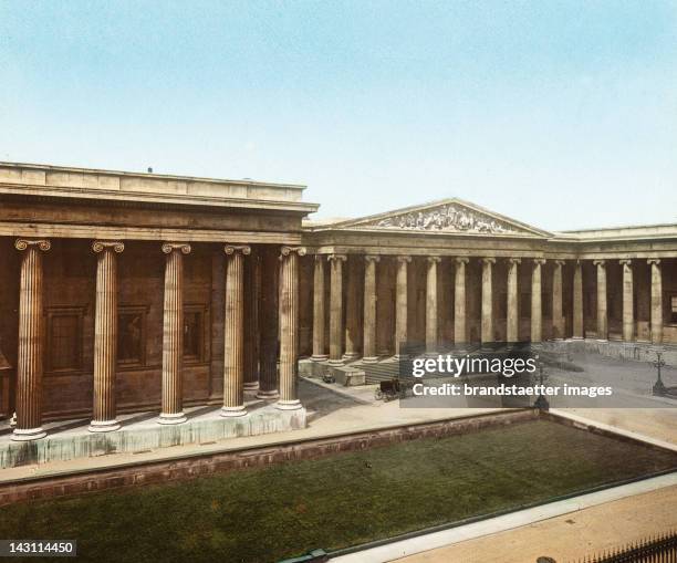 British Museum. London. England. United Kingdom. Hand-colored lantern slide around 1900.