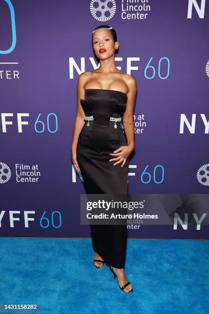 Taylor Russell attends the "Bones and All" red carpet event during the 60th New York Film Festival at Alice Tully Hall, Lincoln Center on October 06,...