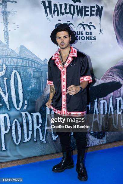 Abraham Mateo attends a Halloween Party at Parque De Atracciones on October 06, 2022 in Madrid, Spain.