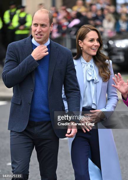 Prince William, Prince of Wales and Catherine, Princess of Wales during a visit to Carrickfergus on October 06, 2022 in Northern Ireland.