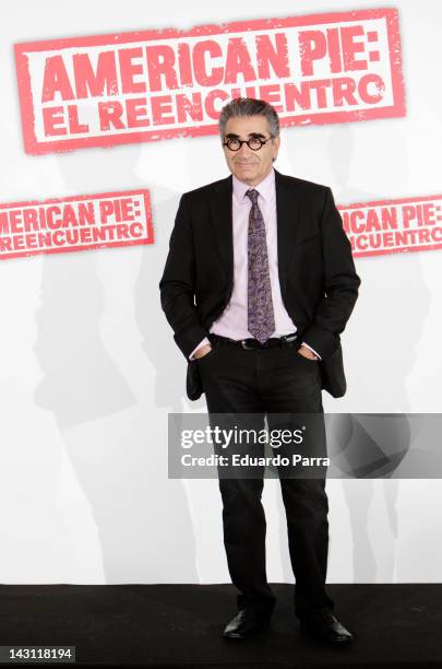 Actor Eugene Levy attend 'American Pie: Reunion' photocall at Villamagna Hotel on April 19, 2012 in Madrid, Spain.