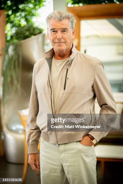 Pierce Brosnan attends the Warner Bros. "Black Adam" photo call at SLS Hotel, a Luxury Collection Hotel, Beverly Hills on October 06, 2022 in Los...