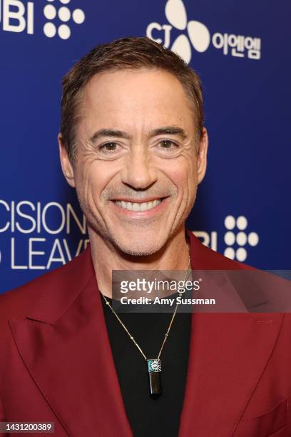 Robert John Downey Jr. Attends the Los Angeles Premiere Of "Decision To Leave" at Linwood Dunn Theater on October 06, 2022 in Los Angeles, California.