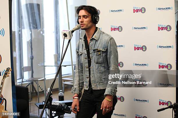 Lead singer Tyson Ritter of The All-American Rejects performs at the SiriusXM Studio on April 19, 2012 in New York City.