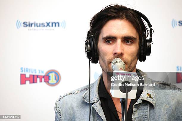Lead singer Tyson Ritter of The All-American Rejects performs at the SiriusXM Studio on April 19, 2012 in New York City.