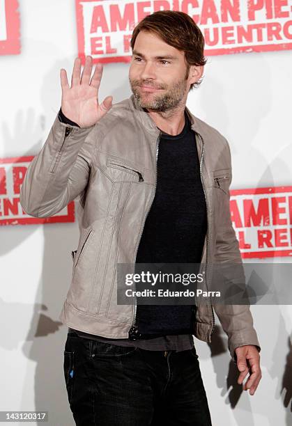 Actor Seann William Scott attends 'American Pie: Reunion' photocall at Villamagna Hotel on April 19, 2012 in Madrid, Spain.