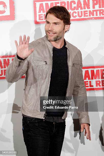 Actor Seann William Scott attends 'American Pie: Reunion' photocall at Villamagna Hotel on April 19, 2012 in Madrid, Spain.
