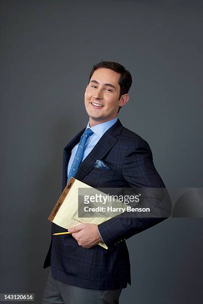 And founder of Instagram, Kevin Systrom poses for Forbes Magazine on December 12, 2011 in New York City.