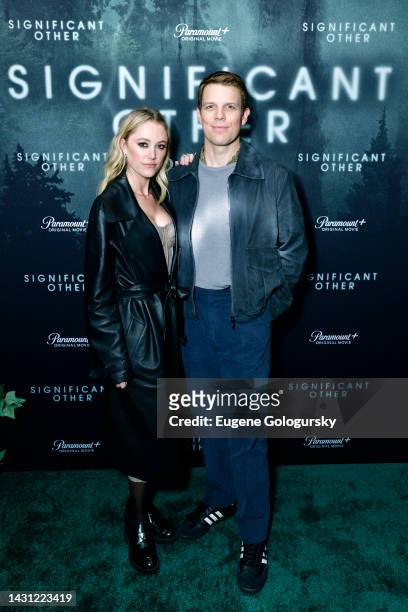 Maika Monroe and Jake Lacy attend the New York Comic Con "Significant Other" World Premiere Screening Reception at Gallow Green on October 06, 2022...