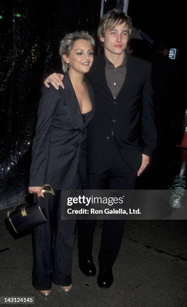 Rachael Leigh Cook and Jay Kenneth Johnson attend the world premiere of "Antitrust" on January 10, 2001 at Mann Bruin Theater in Westwood, California.