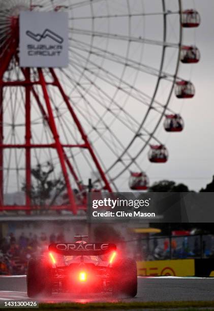 Max Verstappen of the Netherlands driving the Oracle Red Bull Racing RB18 on track during practice ahead of the F1 Grand Prix of Japan at Suzuka...