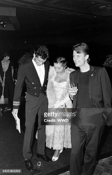 Guests attend a party, ceelbrating the opening of the Twyla Tharp/David Byrne Broadway show "The Catherine Wheel," at Studio 54 in New York City on...