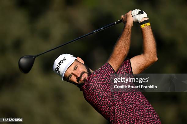 Santiago Tarrio of Spain tees off on the 12th hole during Day Two of the acciona Open de Espana presented by Madrid at Club de Campo Villa de Madrid...