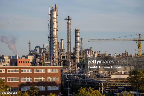 View of a chemical plant of German company BASF, in Ludwigshafen, Rhineland-Palatinate, western Germany, on October 06, 2022 in Ludwigshafen,...