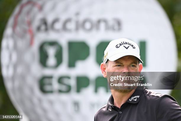 David Drysdale of Scotland looks on during Day Two of the acciona Open de Espana presented by Madrid at Club de Campo Villa de Madrid on October 07,...