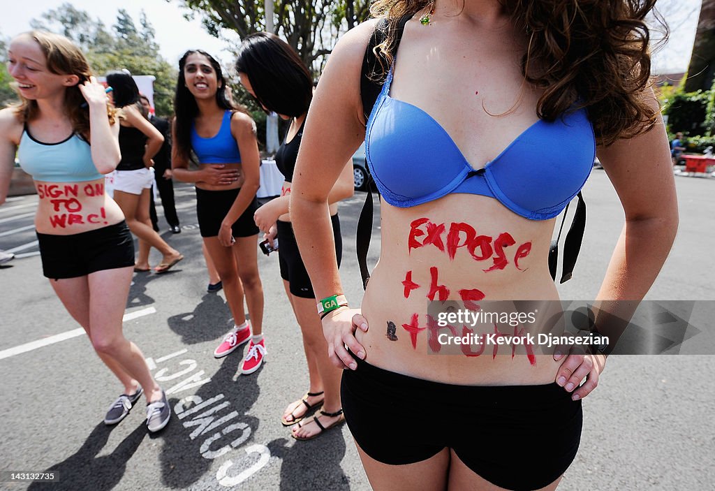 A University of Southern California student stands in her